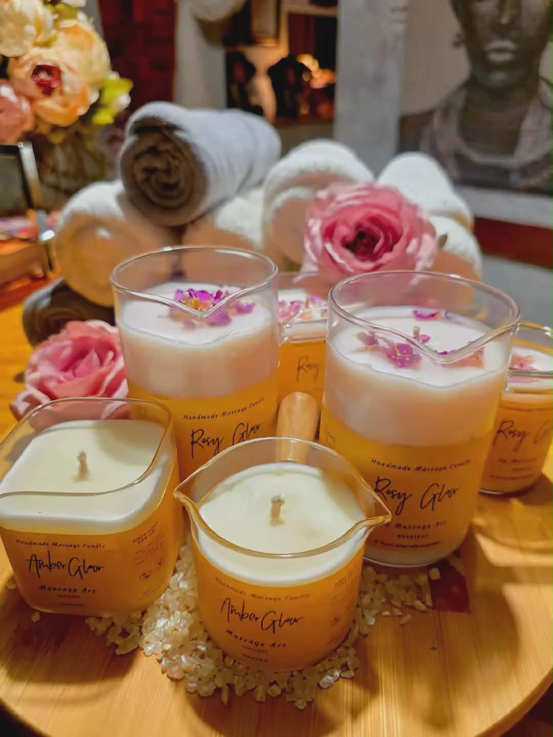 Handmade massage candles