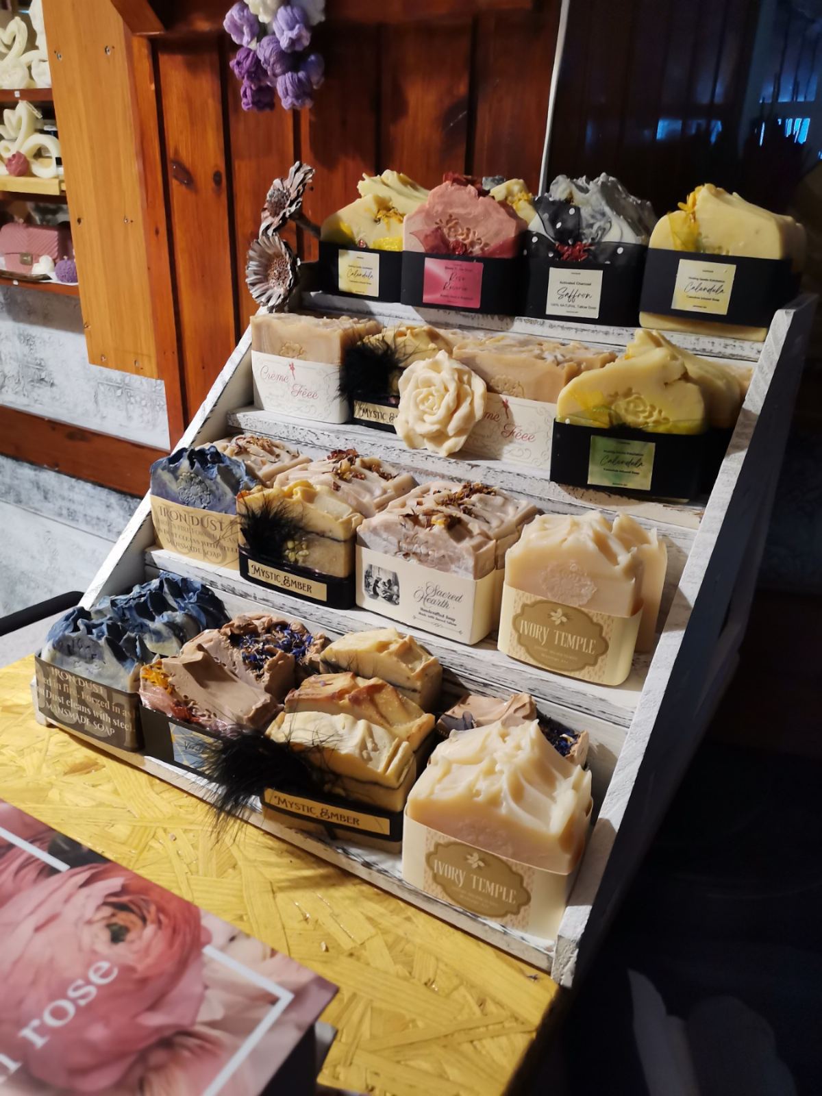 Handmade soaps display